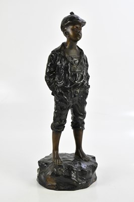 Lot 1375 - A bronze figure of a young boy, signed 'Marcel'...