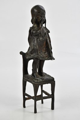 Lot 1376 - MENE; a bronze figure of a young girl standing...