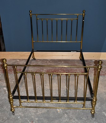Lot 2731 - A Victorian style brass double bedstead,...