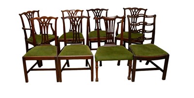 Lot 235 - A set of six Chippendale style dining chairs...