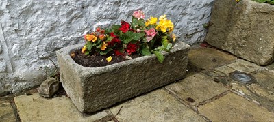 Lot 247 - An stone trough of rectangular form, height 28,...