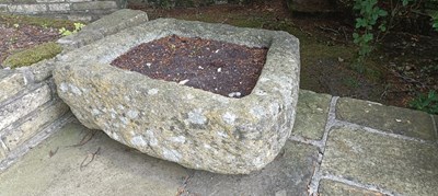 Lot 260 - An old granite trough of square form height 33,...