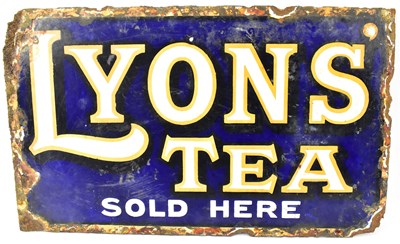 Lot 287 - A vintage 'Lyons' Tea' double sided enamel...