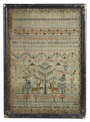 Lot 171 - A George III needlework sampler, worked...