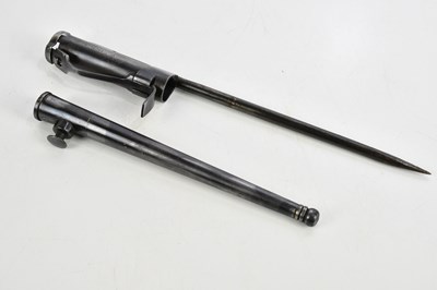 Lot 1308 - A WWII sten gun bayonet with scabbard.