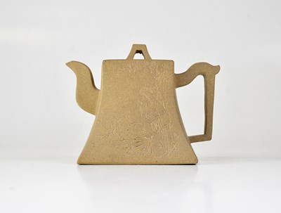 Lot 525 - A Republic Period square section Yixing teapot,...