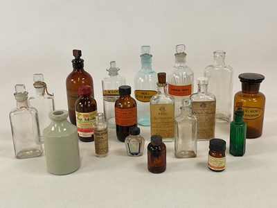 Lot 41 - Twelve empty Apothecary bottles with labels to...