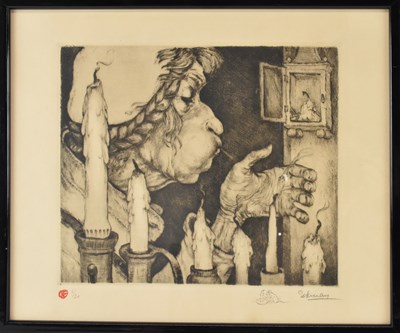 Lot 231 - NICOLAS MATHIEU EEKMAN (1889-1973); etching,...