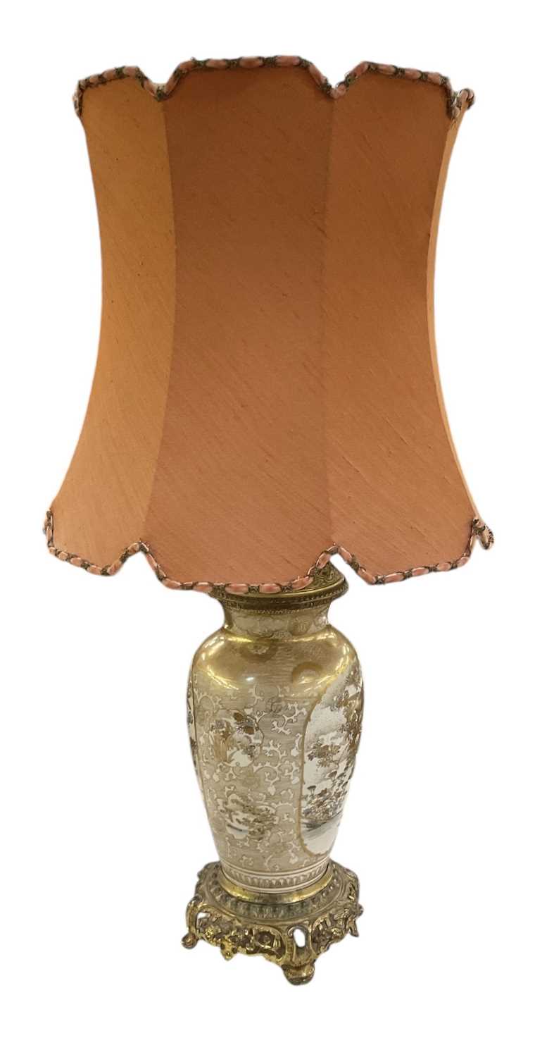 Lot 586 - A Japanese Satsuma vase, with gilt metal...