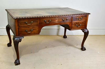 Lot 89 - A 1920s mahogany partners' desk, the leather...