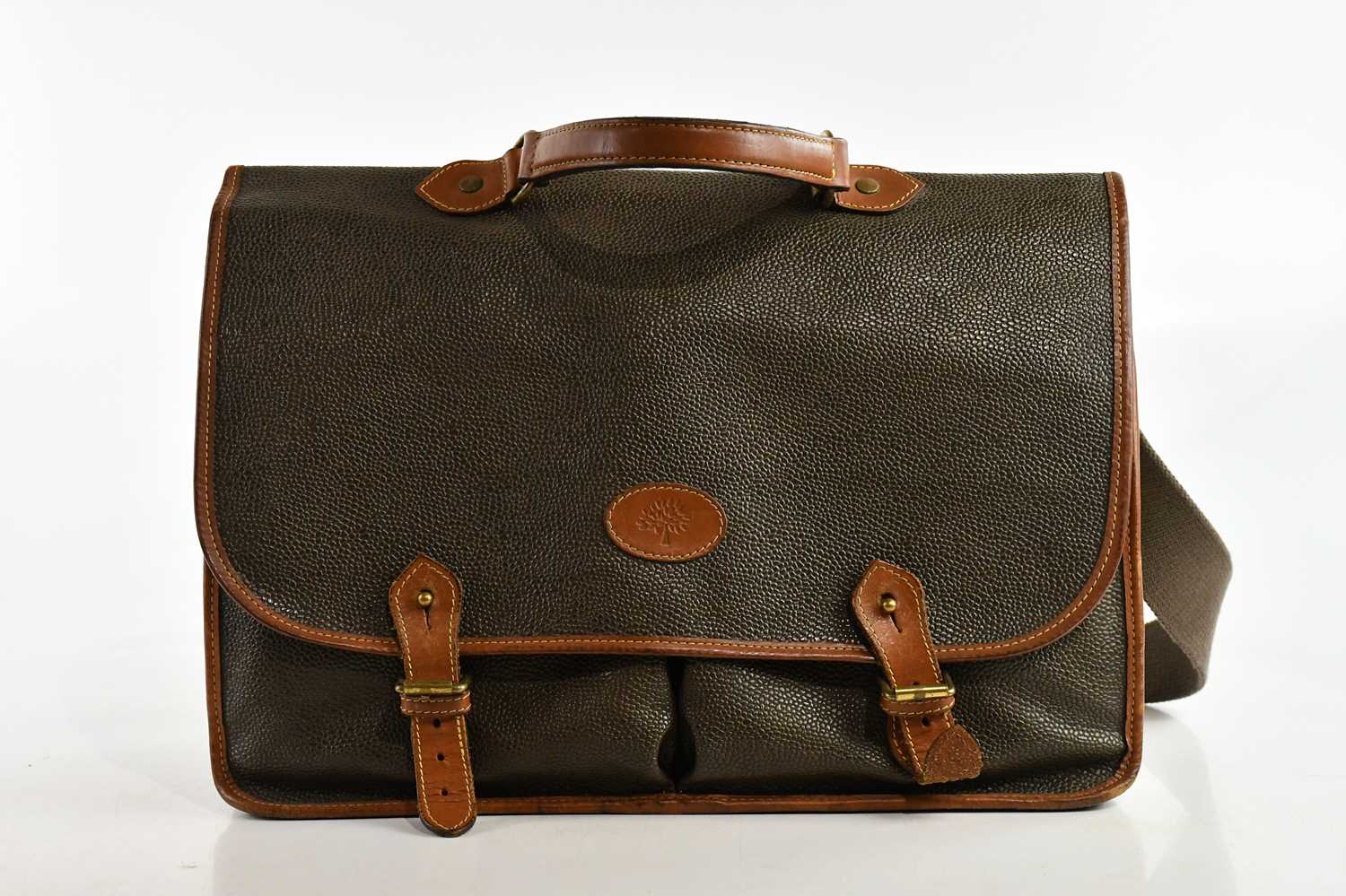 Lot 2032 - MULBERRY; a vintage Heritage green scotch...