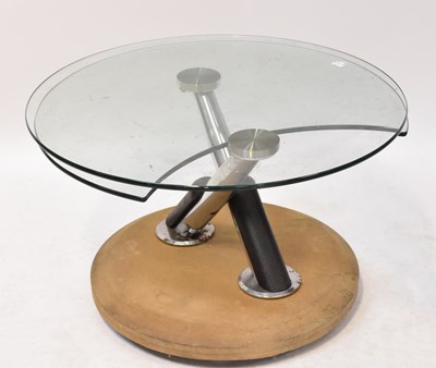 Lot 6 - A chrome metamorphic coffee table on faux...