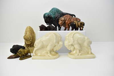 Lot 572 - Ten bison/buffalo ornamental figures, to...