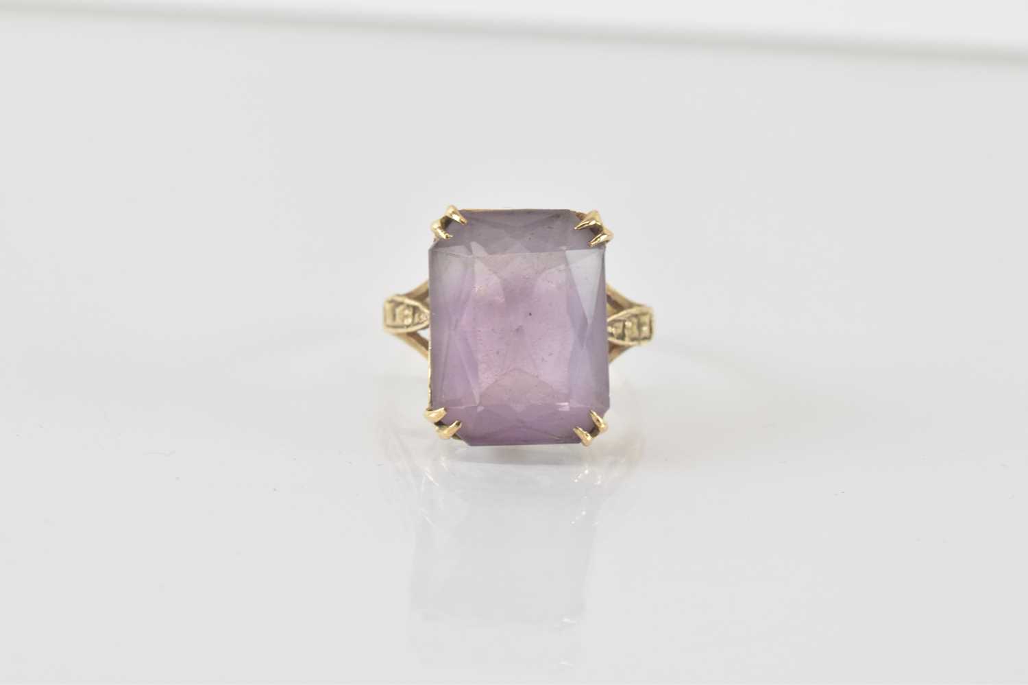 Pink Amethyst & Diamond Claw Set Dress Ring in 9ct Yellow Gold main image 0