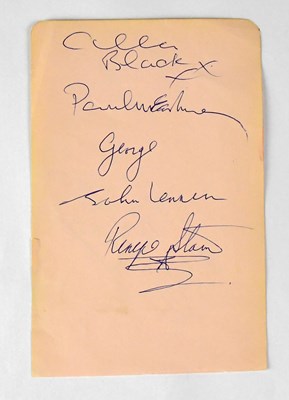 Lot 252 - THE BEATLES; a torn page from an autograph...