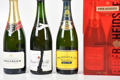 Lot 738 - CHAMPAGNE; six bottles including a single...