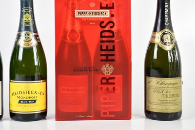 Lot 738 - CHAMPAGNE; six bottles including a single...