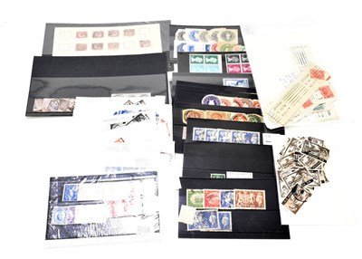 Lot 846 - GB; an assortment of mint and used KG VI & QE II stamps on twenty eight stock cards and packets.