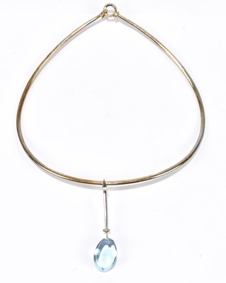 Lot 1322 - GEORG JENSEN; a 'Dew Drop' necklace ring,...