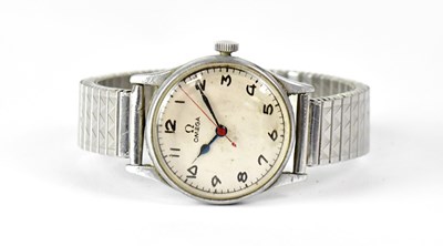 Lot 997 - OMEGA; a WWII era military wristwatch, the...