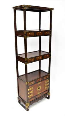 Lot 103 - A Korean four-tiered open shelf unit with...