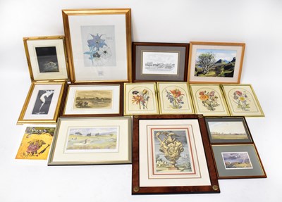 Lot 633 - A quantity of framed prints and watercolours...