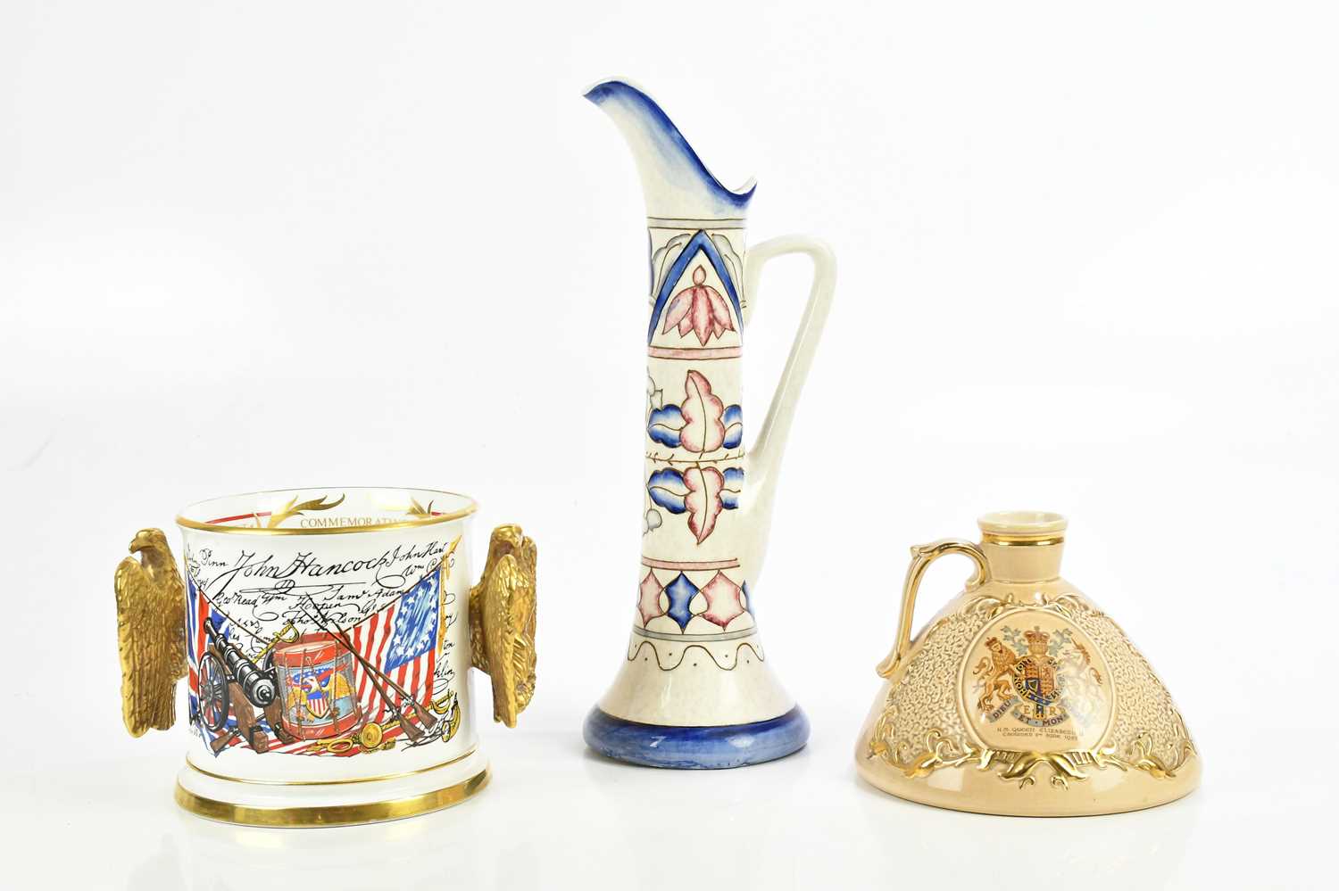 Lot 426 - BURSLEY WARE; a Charlotte Rhead ewer with tube...