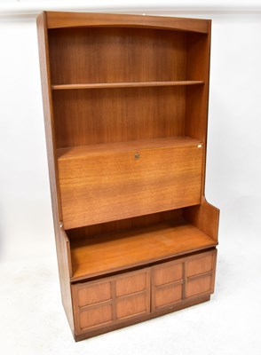 Lot 58 - NATHAN; a 1960s retro teak bureau, arched...