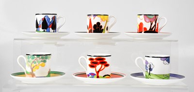 Lot 476 - WEDGWOOD; eight Clarice Cliff 'Café Chic'...