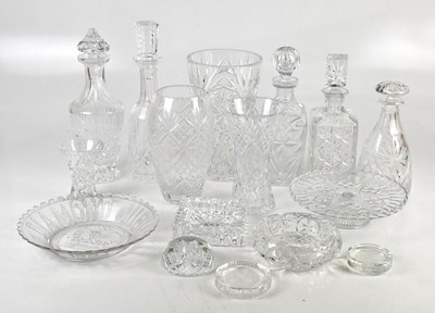 Lot 600 - A collection of cut glass comprising Waterford...