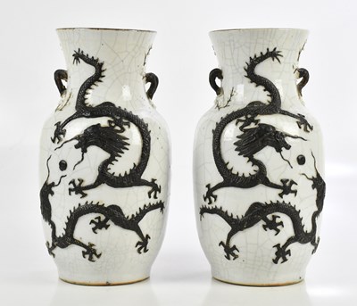 Lot 1048 - A pair of 19th century Chinese crackle glaze...