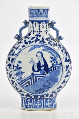 Lot 1067 - A 19th century Chinese blue and white moon...