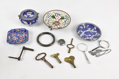 Lot 1170 - A collection of cloisonné items including dish,...