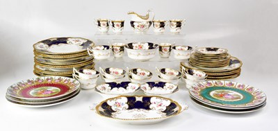 Lot 508 - COALPORT; a quantity of cobalt blue and floral...