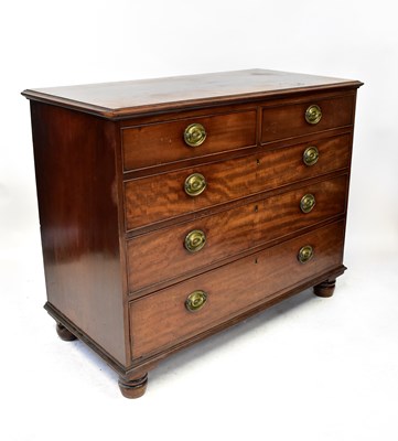 Lot 92 - A 19th century mahogany two-over-three chest...