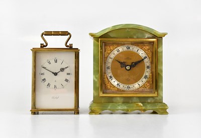 Lot 152 - An Elliot onyx cased mantel clock, height 16cm,...