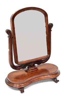 Lot 105 - A Victorian mahogany swing toilet mirror, the...