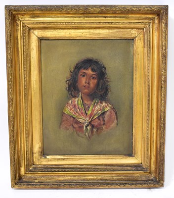 Lot 662 - UNATTRIBUTED; oil on canvas, vignette portrait...