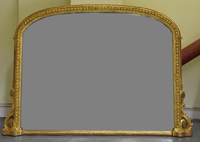 Lot 23 - A 19th century gilt framed overmantel wall...