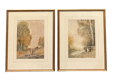 Lot 254 - FREDERICK HINES; a pair of 19th century rural...