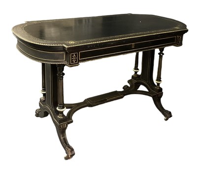 Lot 17 - A late 19th century ebony and brass mounted...