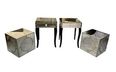 Lot 57 - A pair of modern mirrored single drawer side...