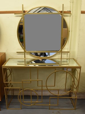 Lot 47 - A modern gilt metal and mirrored top...