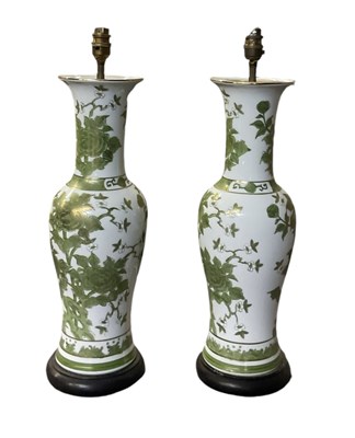 Lot 114 - A pair of modern Chinese floral decorated...