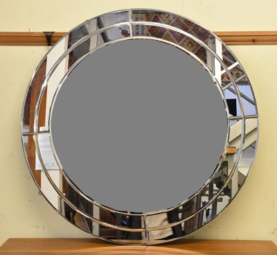 Lot 72 - A modern circular wall mirror, diameter 80cm.