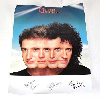 Lot 485 - QUEEN; a colour poster signed by John Deacon,...