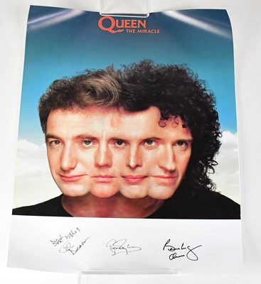 Lot 1142 - QUEEN; a colour poster signed by John Deacon,...