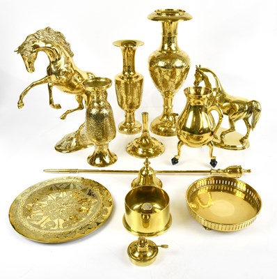 Lot 278 - A collection of brass items, to include a...