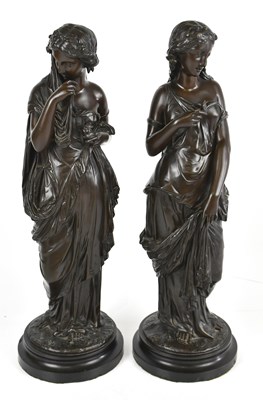 Lot 301 - A pair of late 19th century French bronze...