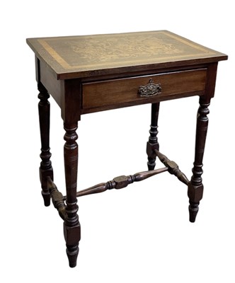 Lot 46 - An Edwardian mahogany single drawer side table...